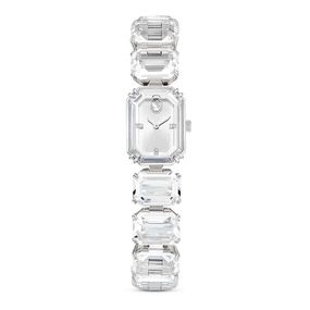Reloj pulsera de talla octogonal, Blanco, Acero inoxidable