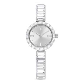 Reloj Matrix Bangle, Fabricado en Suiza, Pulsera de cristal, Tono plateado, Acero inoxidable