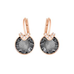 Aros Bella V Gris - Baño de Oro Rosa
